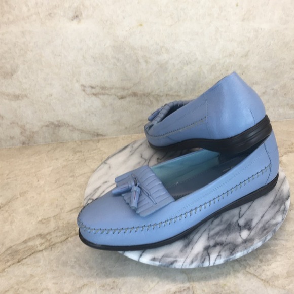 Dr. Scholl's Blue Leather Loafer with Fringe and Tassels Men's Size 11M - Picture 7 of 11